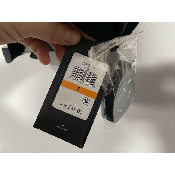 Tommy Hilfiger Women's Bikini Tops Navy Navy & Red Color Block Bandeau Top S - Picture 3 of 5